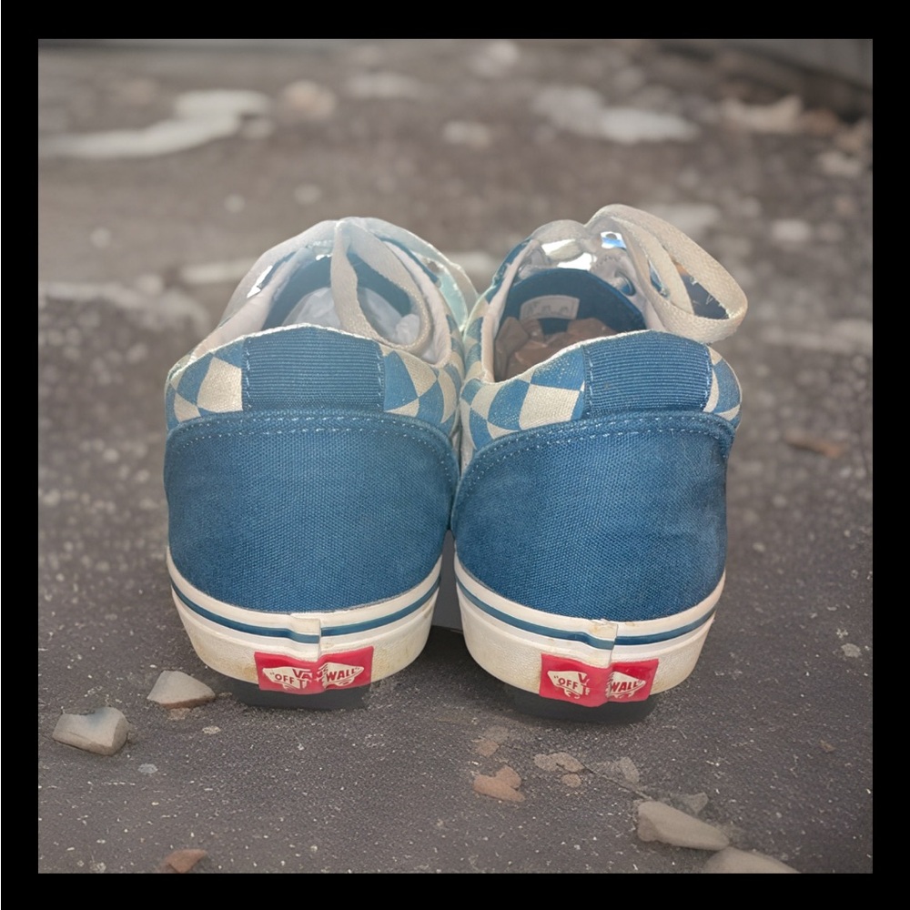 Vans Old Skool Ward Blue Checkerboard Sneakers 9.5 - Picture 5 of 8